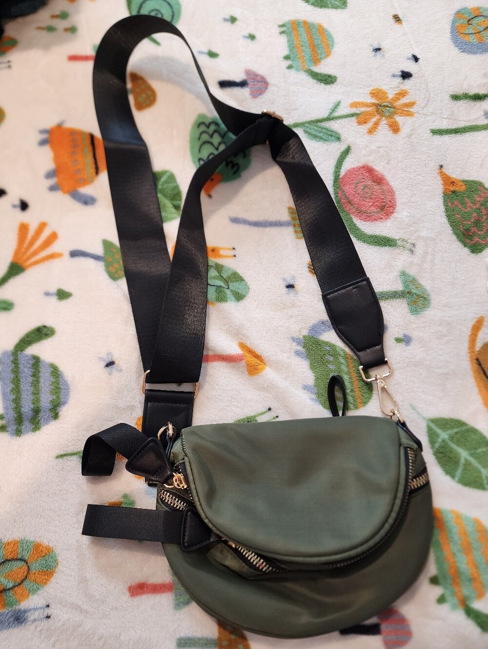 Olive Green Crossbody Saddle Bag